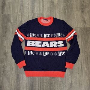 Chicago Bears Miller Lite Christmas Sweater Mens Size Large